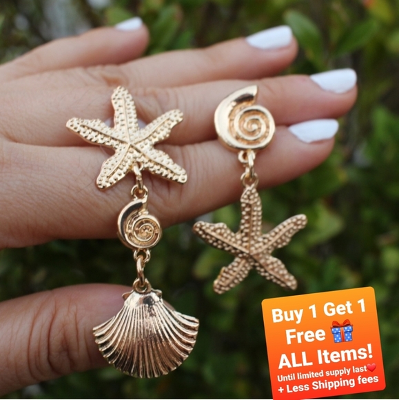 WowNYC Jewelry - BOGO🎁 Handmade Earrings Starfish Seashell Dangle